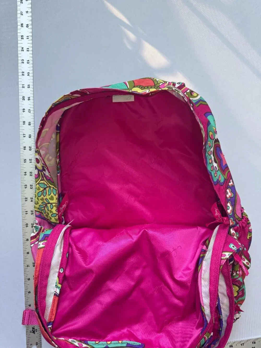 Vera Bradley Campus Backpack Retired Priscilla Pink Pattern Hot Pink Paisley - Picture 5 of 7